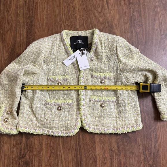 New NWT Marc Jacobs Runway Spring 2019 Mint Yellow Tweed Jacket Sz 8 Ret. $2200 - Picture 3 of 9